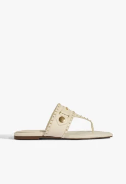 Aria White Leather Sandal