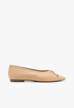 Arissa Beige Leather Ballet Flat