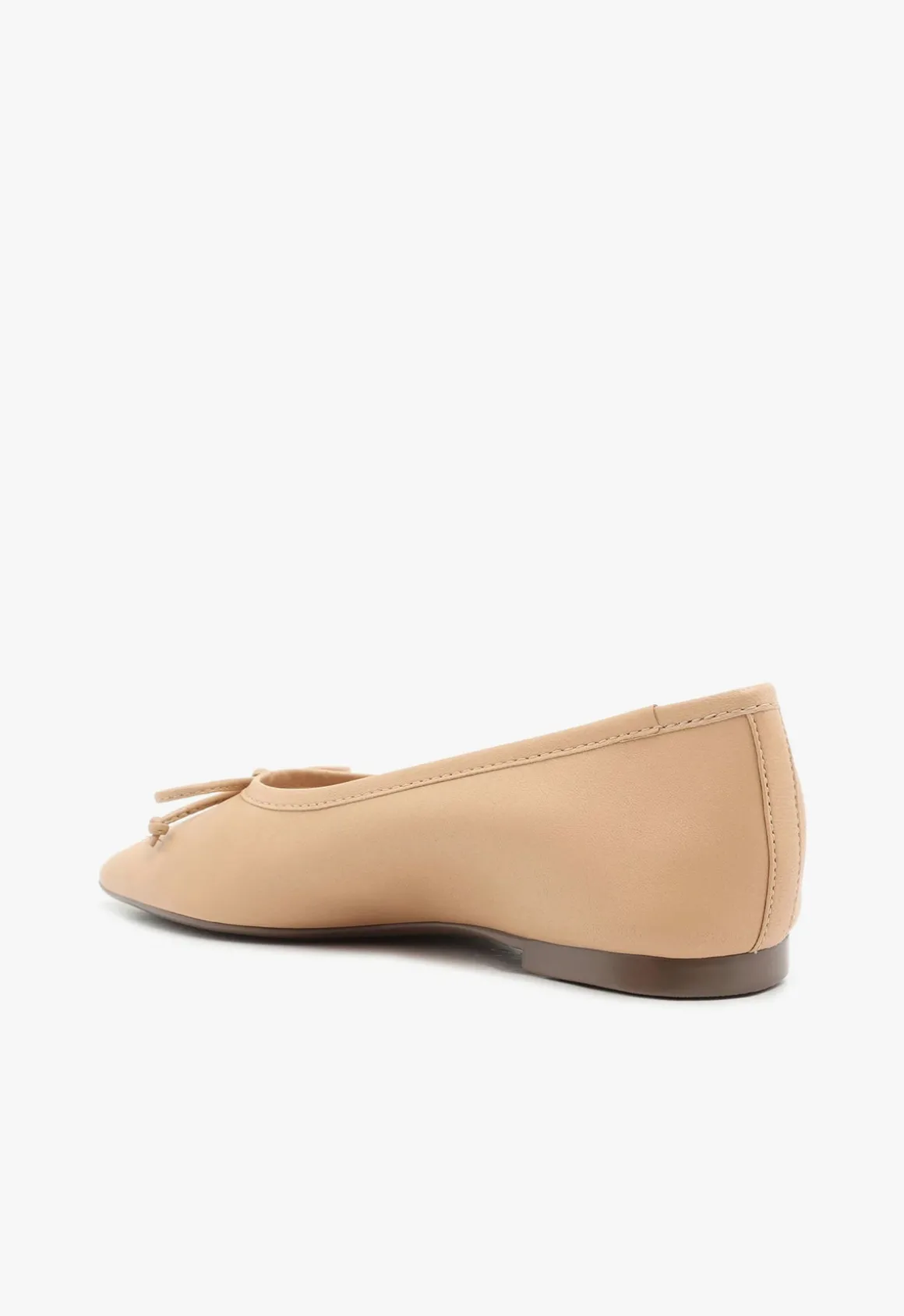 Arissa Beige Leather Ballet Flat