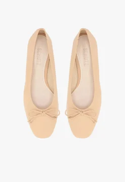 Arissa Beige Leather Ballet Flat