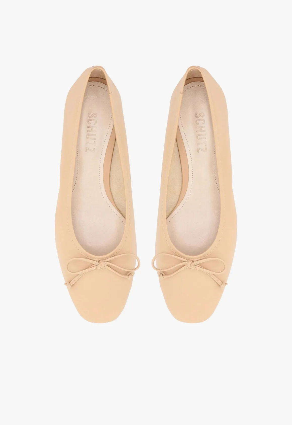Arissa Beige Leather Ballet Flat