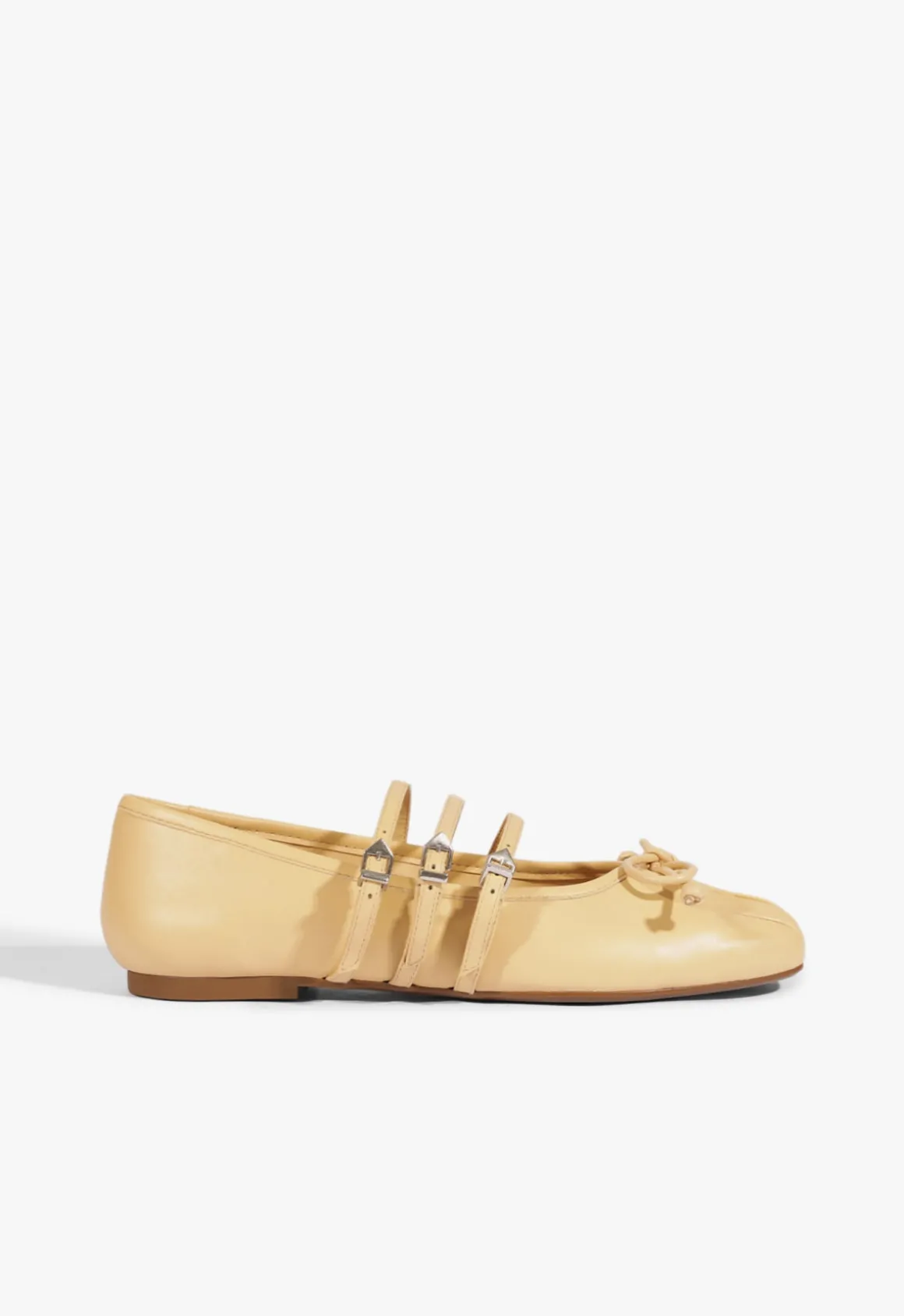 Arissa Beige Leather Ballet Flat