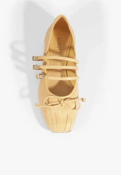 Arissa Beige Leather Ballet Flat