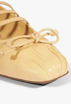 Arissa Beige Leather Ballet Flat