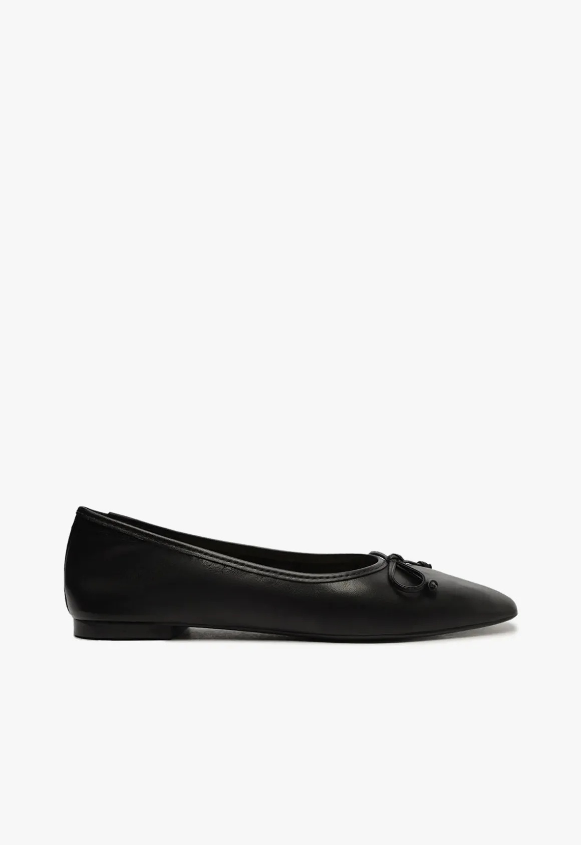 Arissa Black Leather Ballet Flat