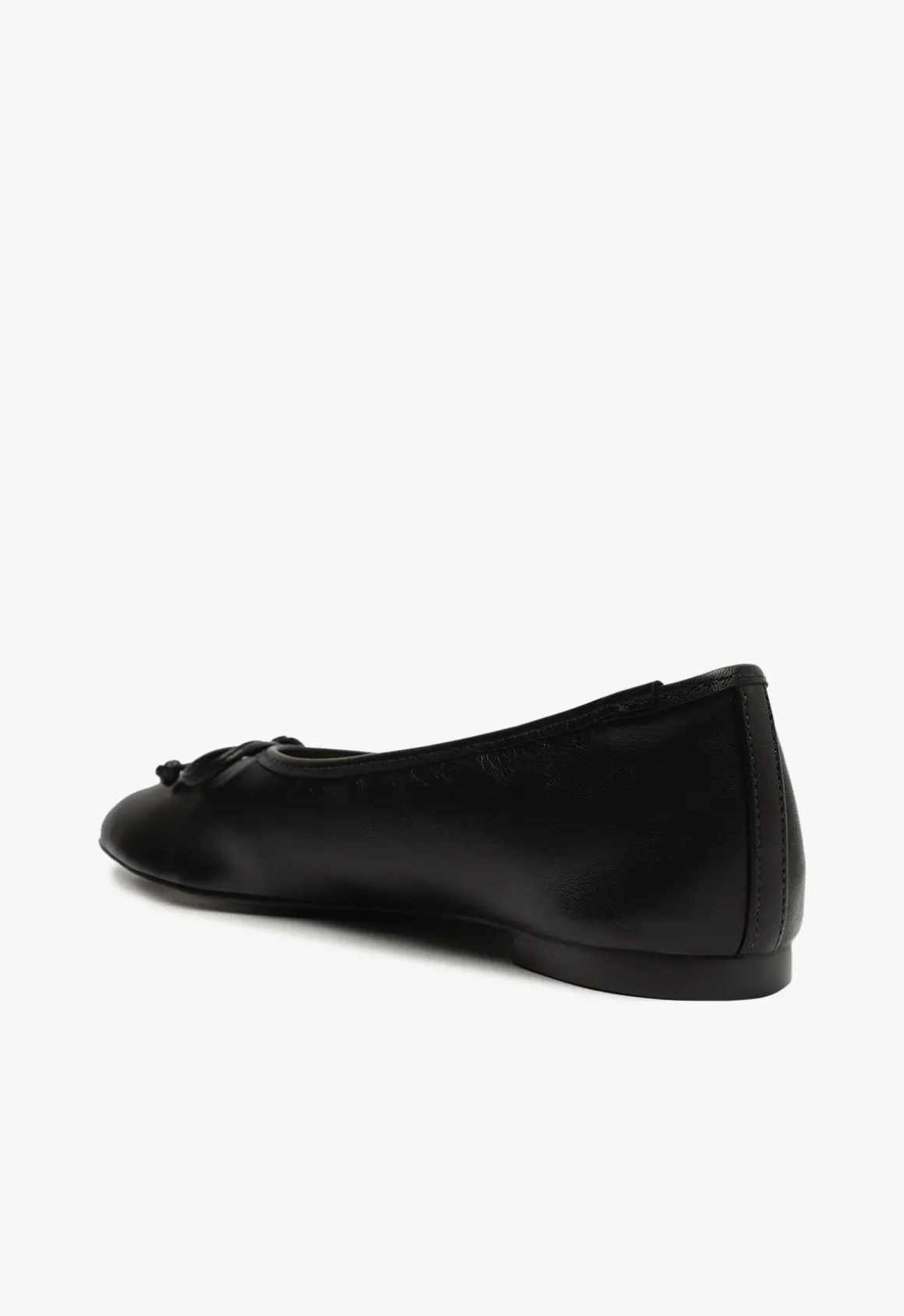 Arissa Black Leather Ballet Flat