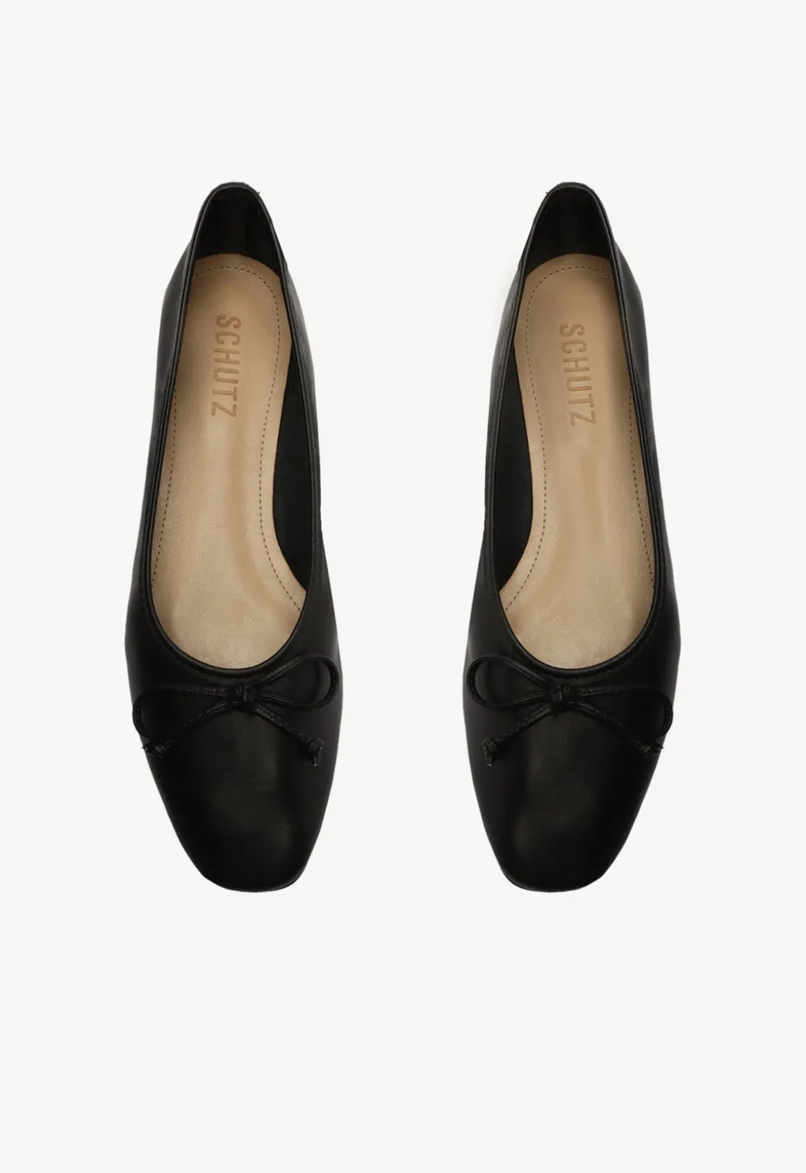 Arissa Black Leather Ballet Flat