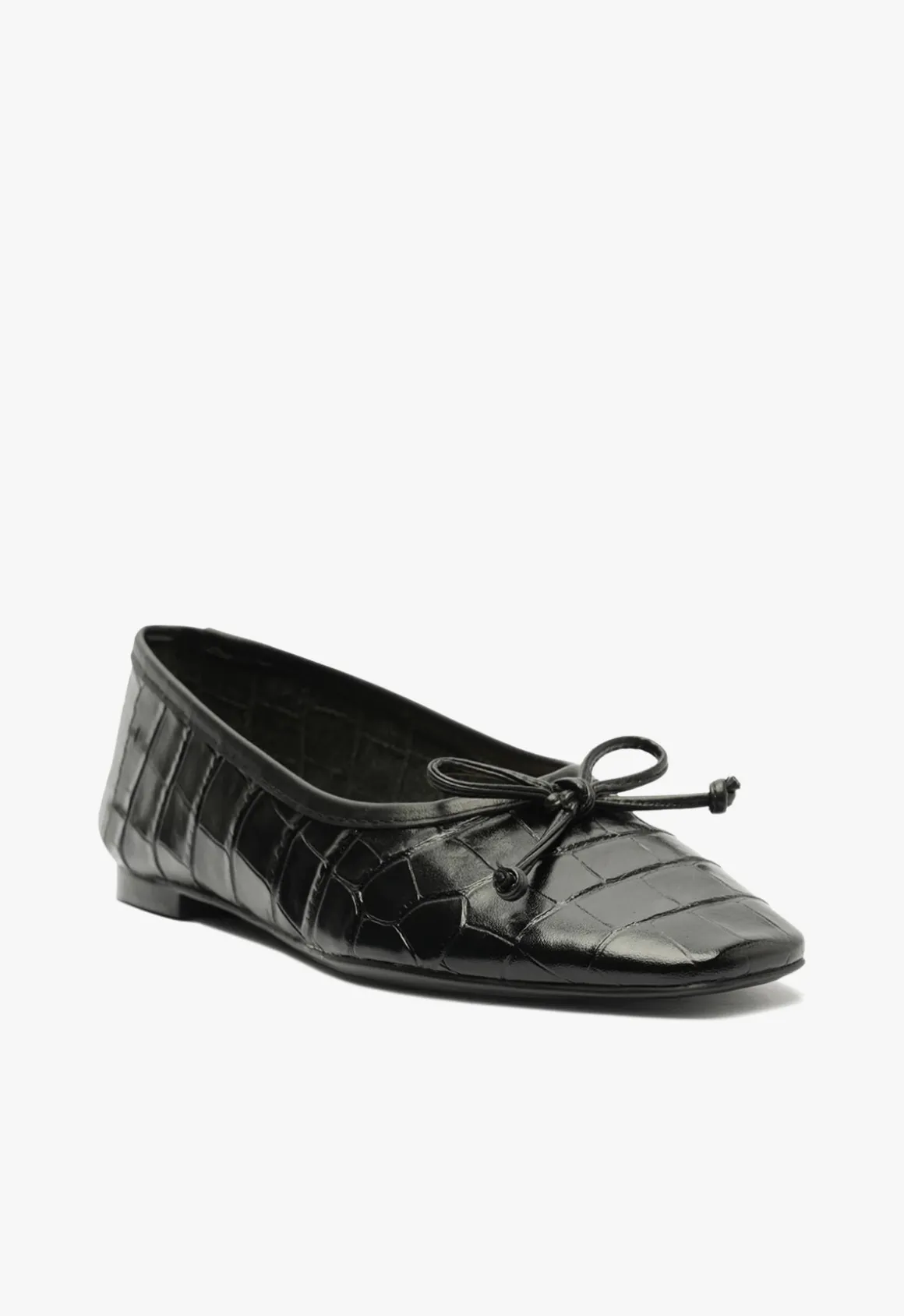 Arissa Black Leather Ballet Flat