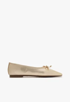 Arissa Gold Leather Ballet Flat