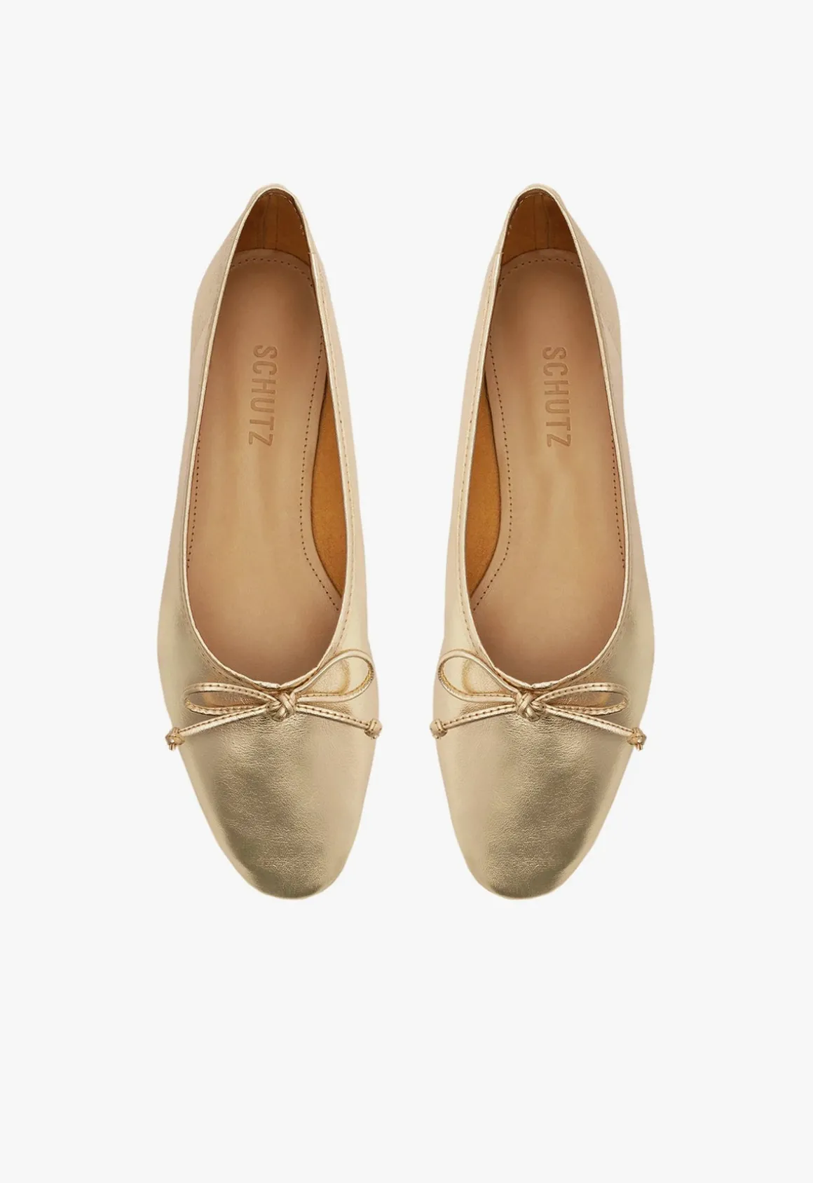 Arissa Gold Leather Ballet Flat