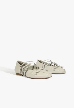 Arissa Gray Leather Ballet Flat