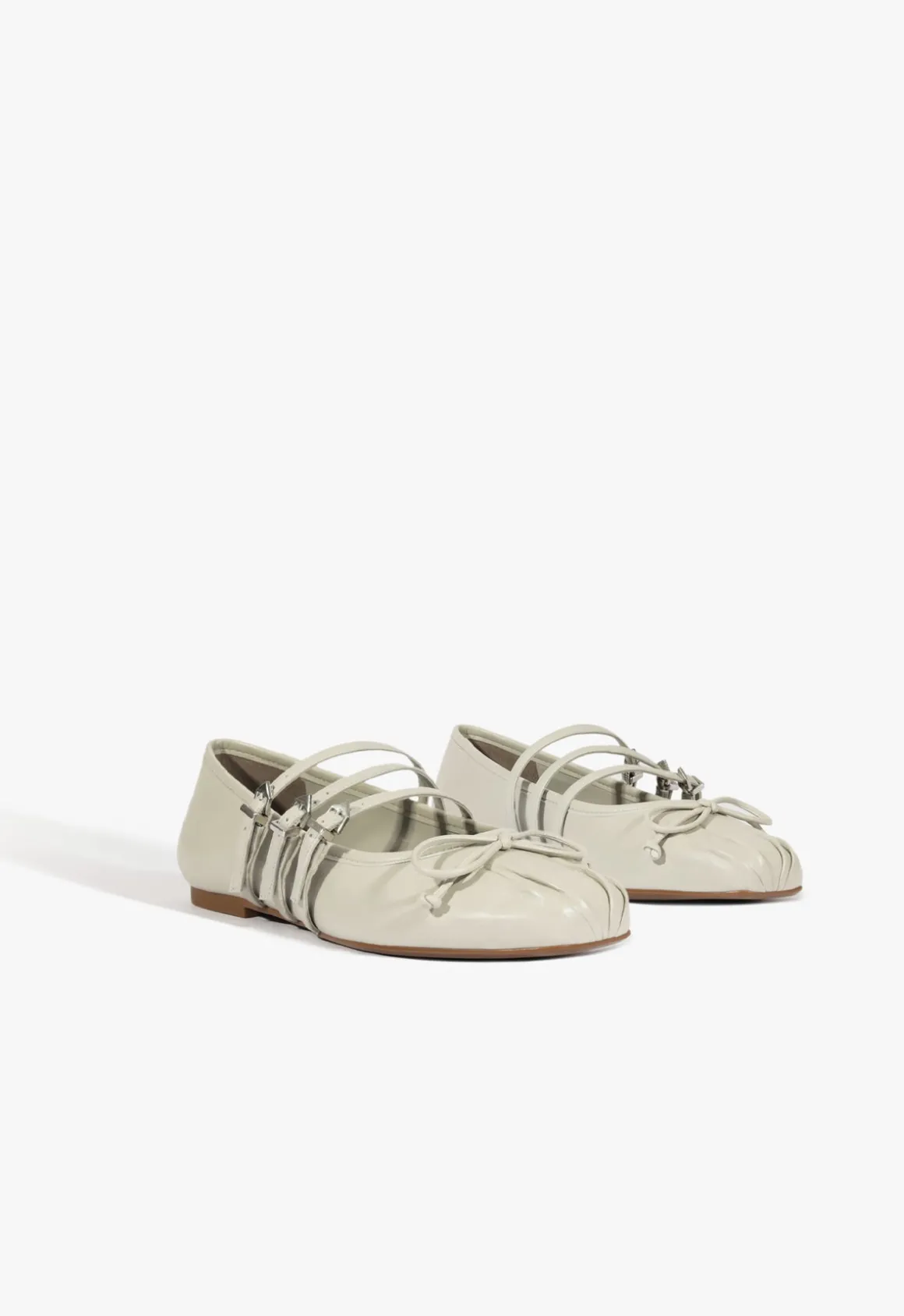 Arissa Gray Leather Ballet Flat