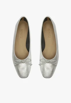 Arissa Silver Leather Ballet Flat