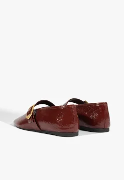 Courtney Buckle Patent Flat
