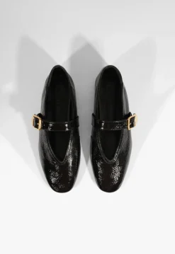 Courtney Buckle Patent Flat