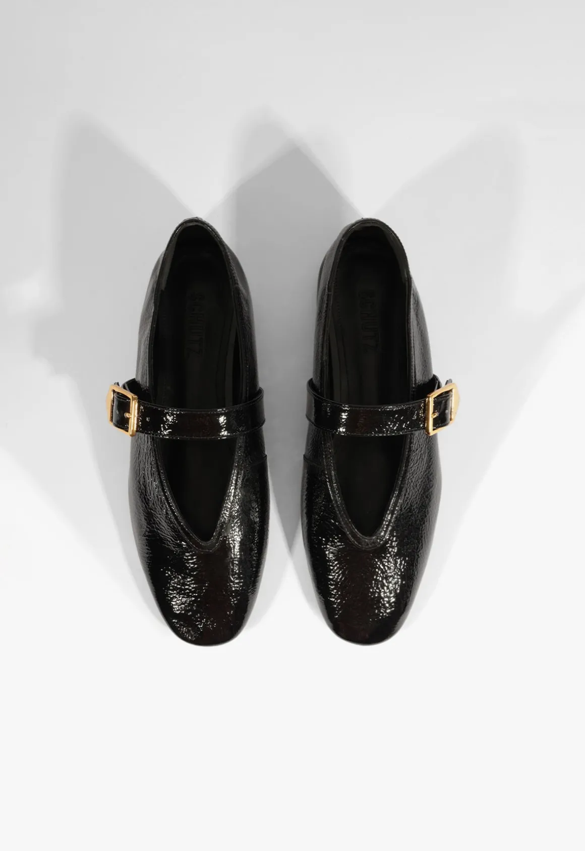 Courtney Buckle Patent Flat