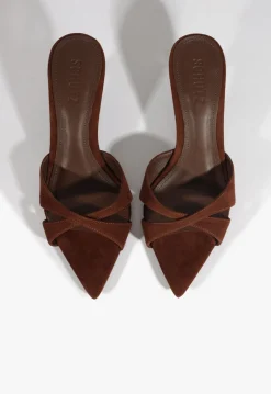 Hilda Leaf Mule Suede Sandal