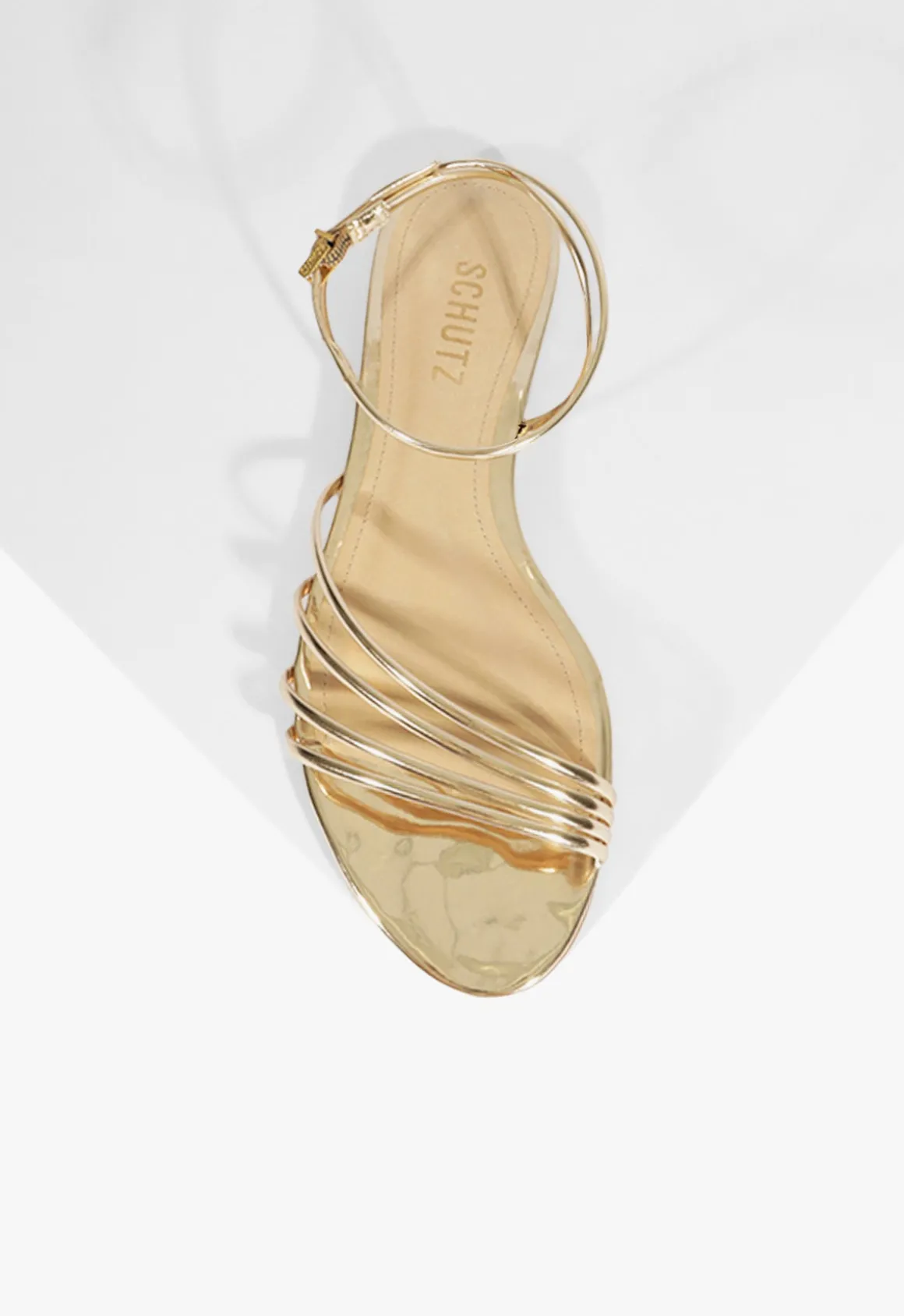 Inez Gold Leather Flat Sandal
