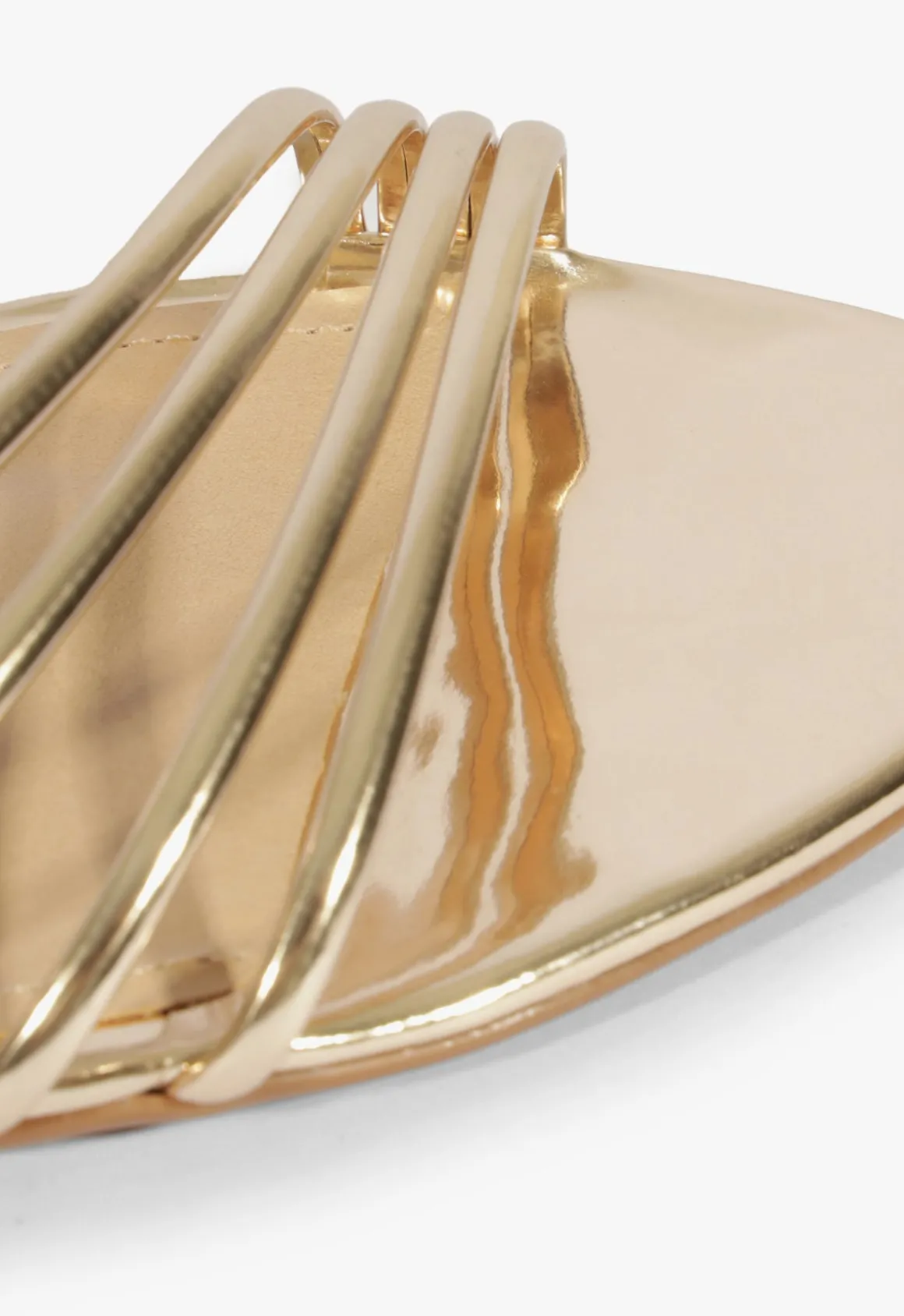 Inez Gold Leather Flat Sandal