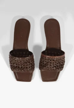 Juliet Brown Leather Flat Sandal