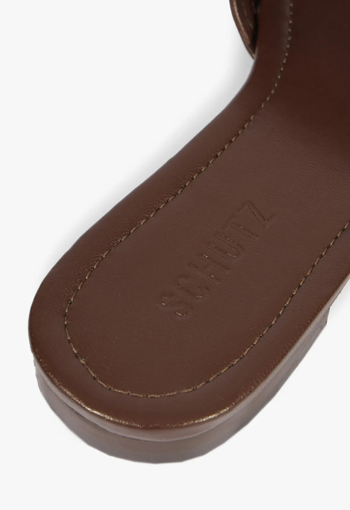 Juliet Brown Leather Flat Sandal