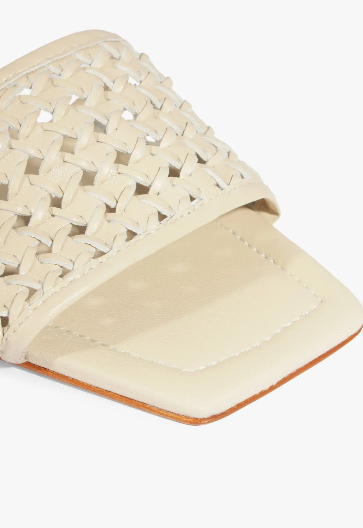 Juliet White Leather Flat Sandal