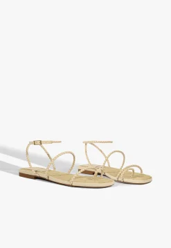 Kaya Beige Leather Flat Sandal