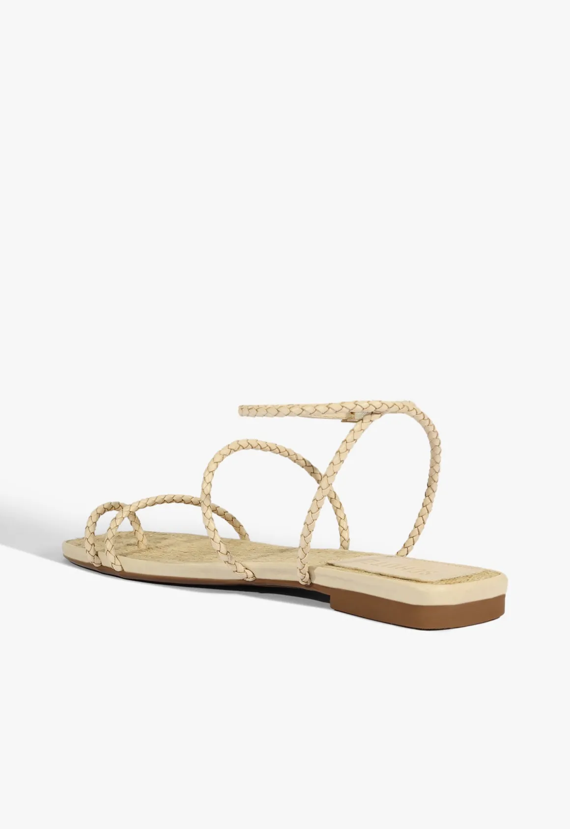 Kaya Beige Leather Flat Sandal