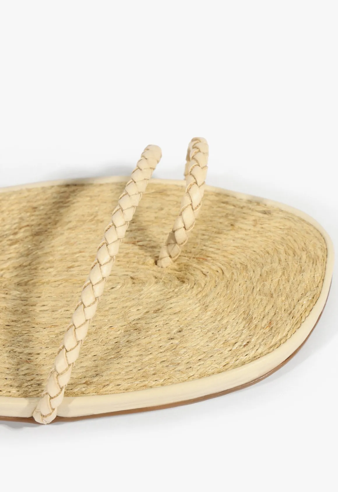 Kaya Beige Leather Flat Sandal