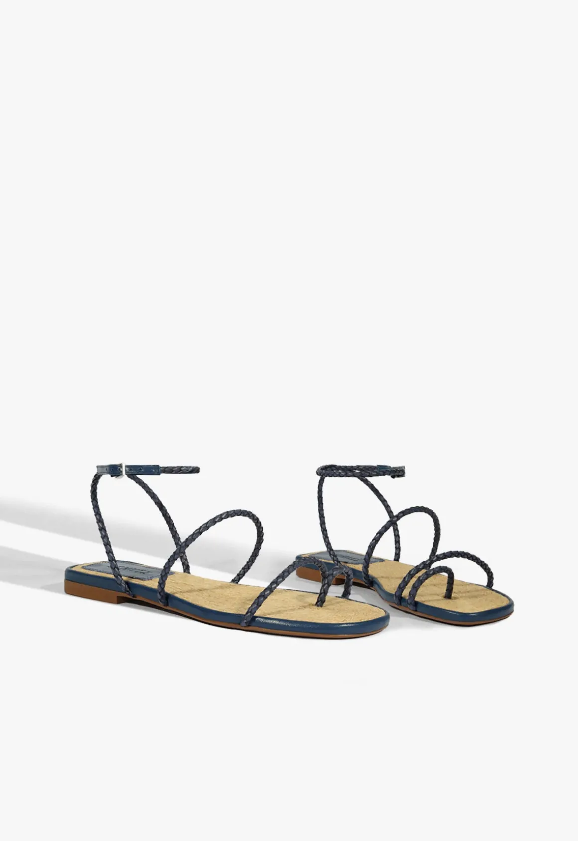 Kaya Blue Leather Flat Sandal