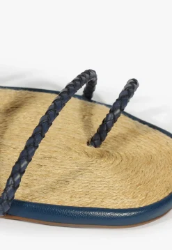 Kaya Blue Leather Flat Sandal