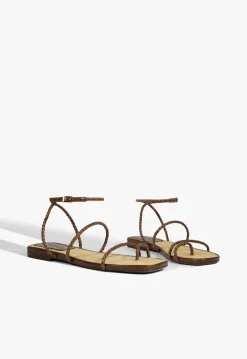 Kaya Brown Leather Flat Sandal