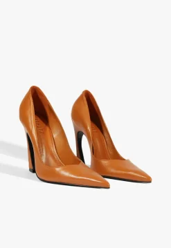 Lexi High Sculptural Brown Pump