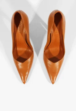 Lexi High Sculptural Brown Pump