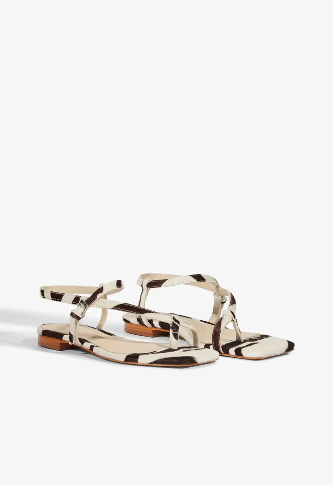 Lisa Animal Print Leather Flat Sandal