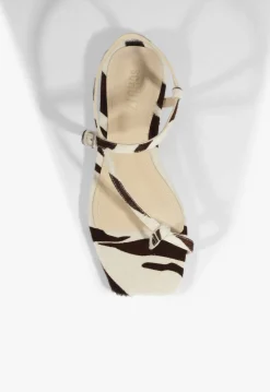 Lisa Animal Print Leather Flat Sandal