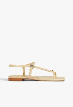 Lisa Beige Suede Flat Sandal