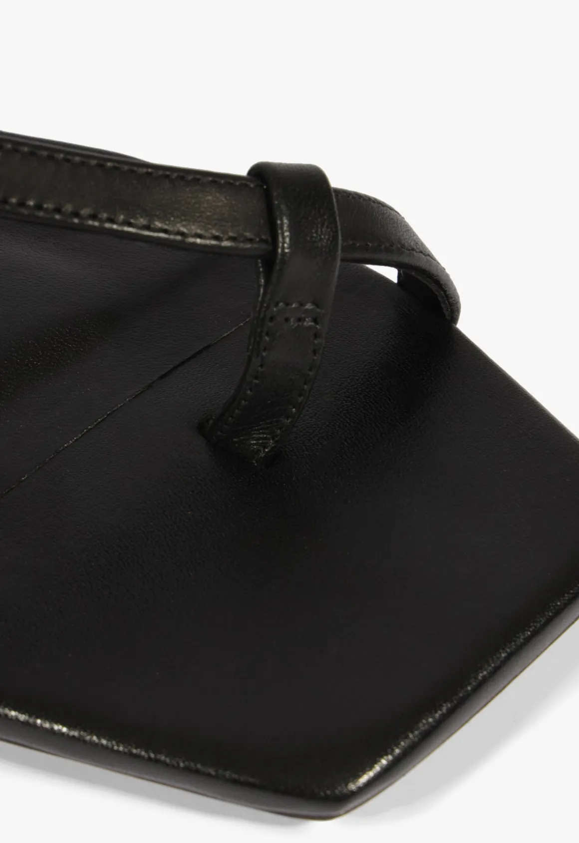 Lisa Black Leather Flat Sandal