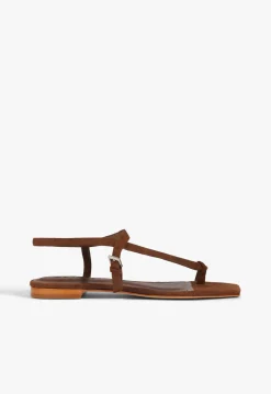 Lisa Brown Suede Flat Sandal