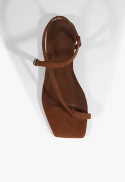 Lisa Brown Suede Flat Sandal