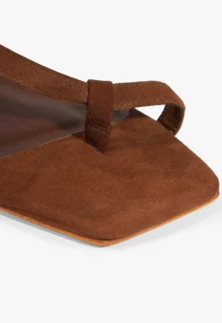 Lisa Brown Suede Flat Sandal