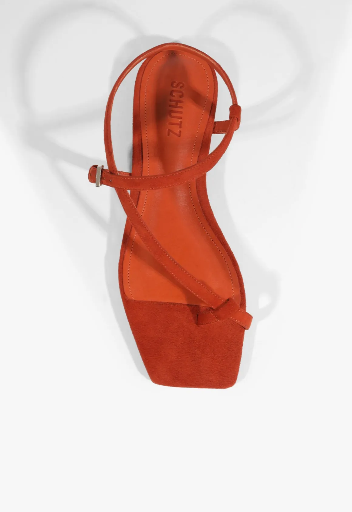 Lisa Red Suede Flat Sandal