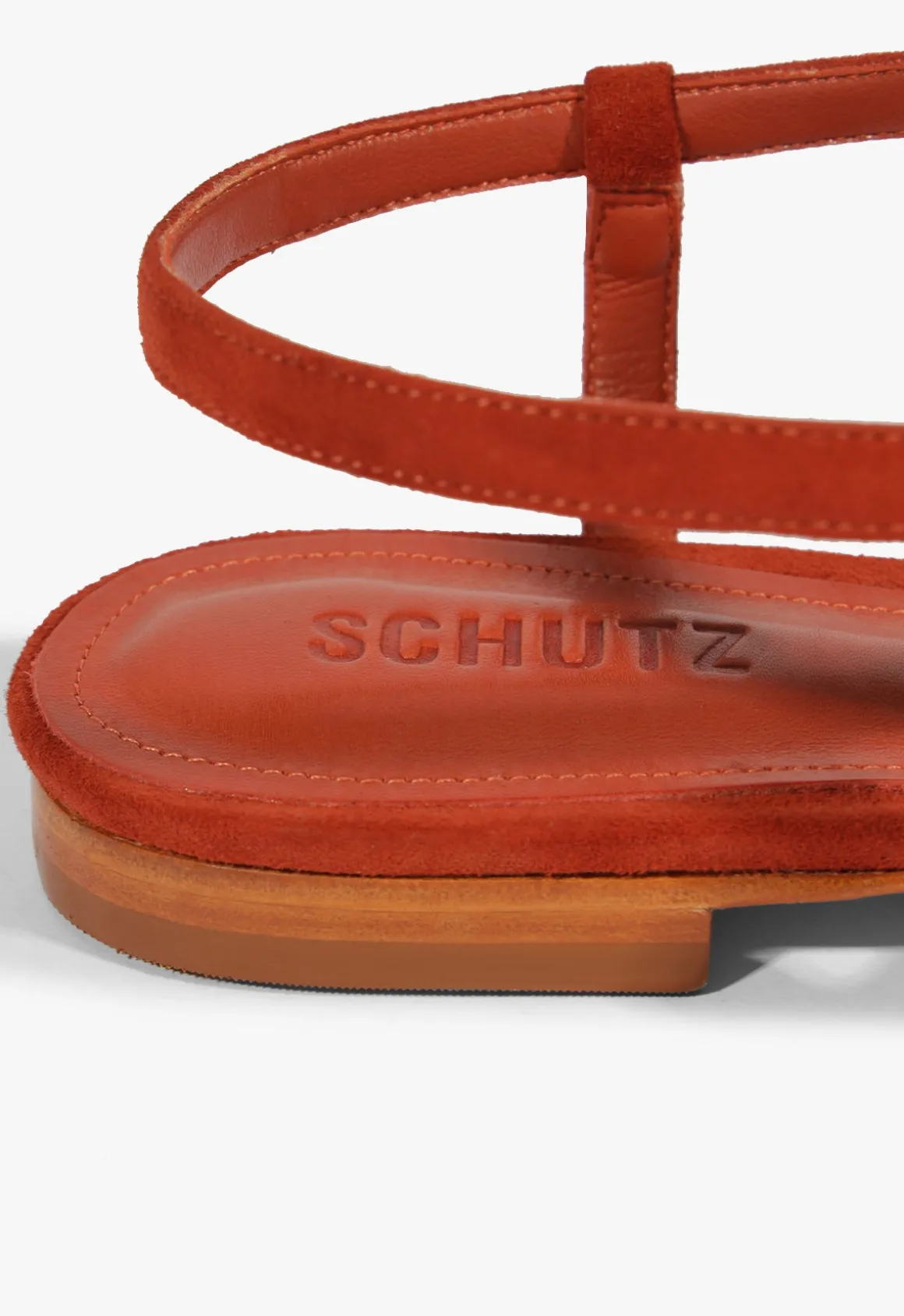 Lisa Red Suede Flat Sandal