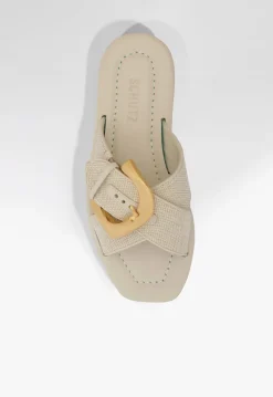 Lois Beige Linen Flat Sandal