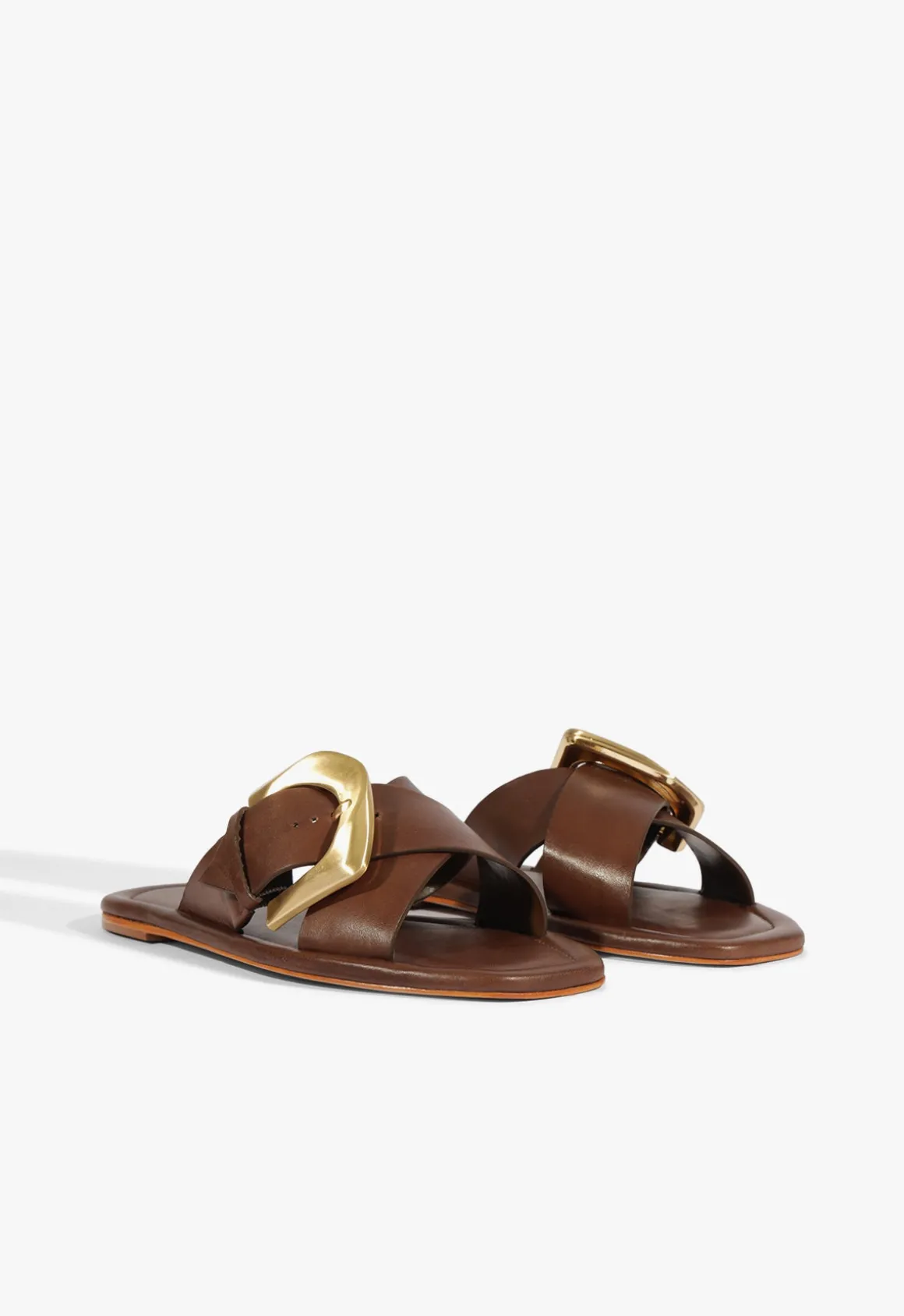 Lois Brown Leather Flat Sandal