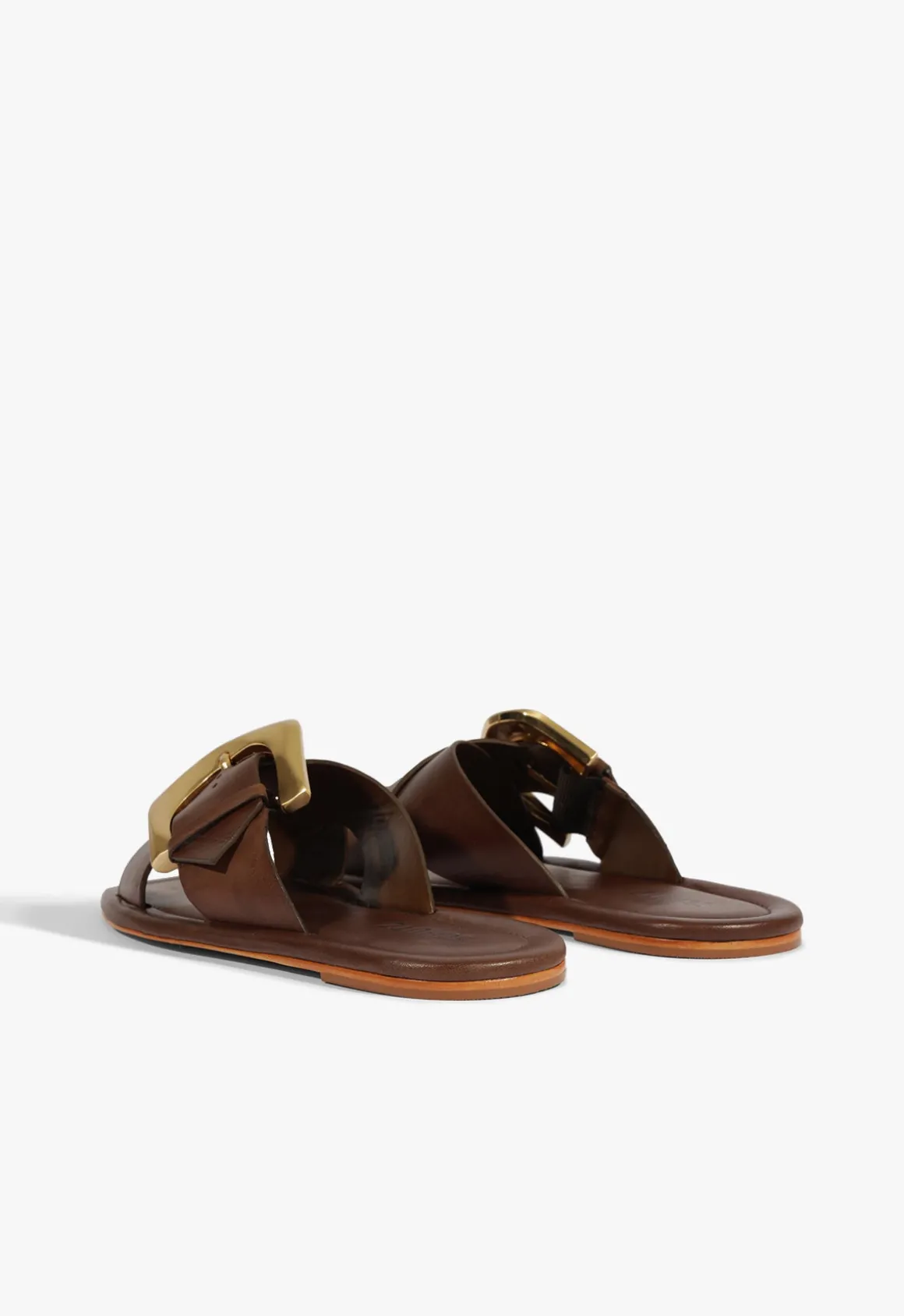 Lois Brown Leather Flat Sandal