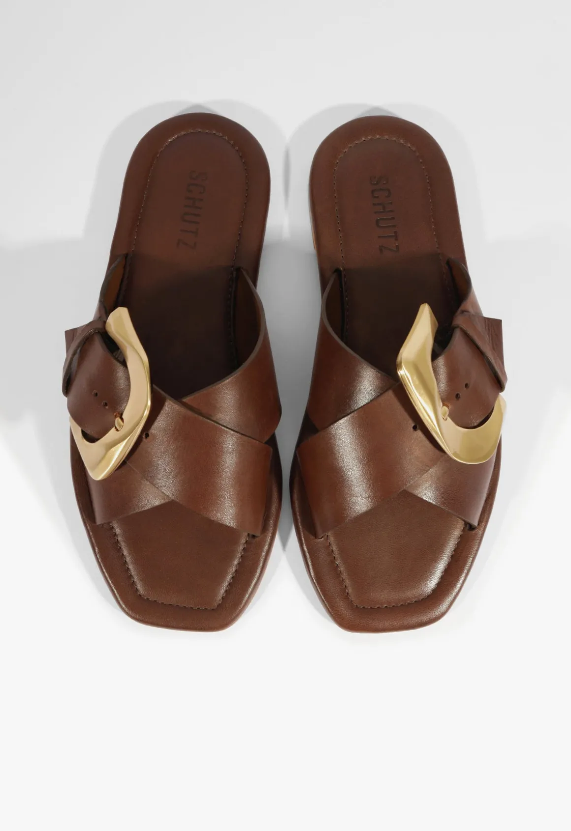 Lois Brown Leather Flat Sandal