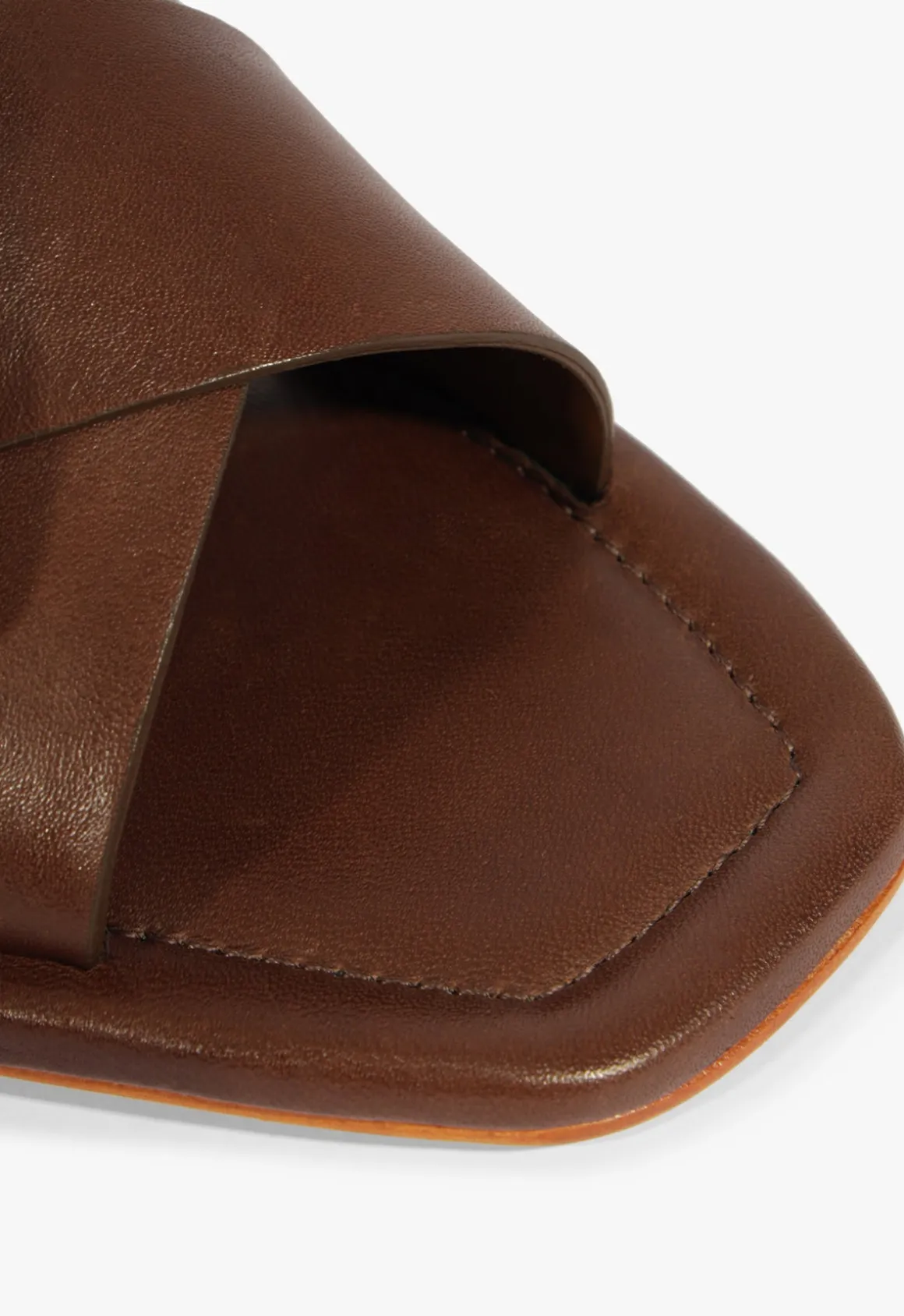 Lois Brown Leather Flat Sandal