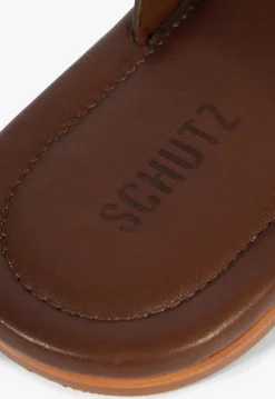 Lois Brown Leather Flat Sandal
