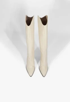 Maryana Block Crocodile-Embossed Leather Boot